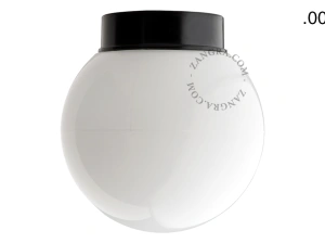 sort bakelit væg- eller loftslampe – glas skærm - Ø 9 cm