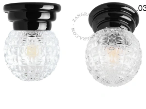 Art Deco-lampe i sort porcelæn Daniel