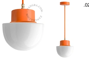 orange pendellampe - glasskærm - Ø 10 cm