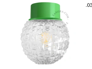 applique ou plafonnier vert - globe en verre - Ø 10 cm