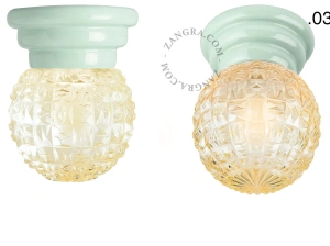 Art Deco-lampe i grønt porcelæn Daniel