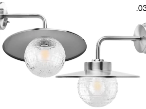 silver-coloured wall light Eduardo - IP54