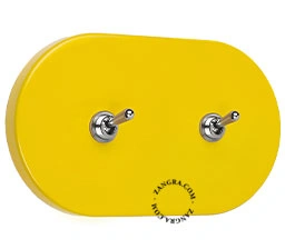 interruptor amarelo - duplo interruptor de alavanca bidirecional ou simples niquelado