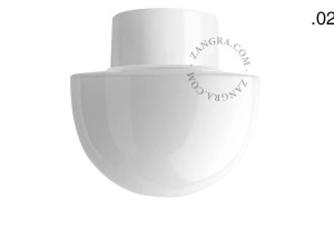 lampa ścienna lub sufitowa biała - szklany klosz  - Ø 10 cm