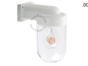 zewnętrzna lub łazienkowa lampa ścienna biała porcelana ze szklanym kloszem - IP54