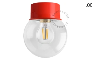 rød væg eller loftslampe - glas skærm - Ø 10 cm