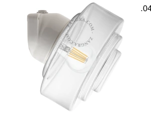 candeeiro de parede em porcelana branca para casa de banho - Ø 9,5 cm - abajur de vidro - IP54