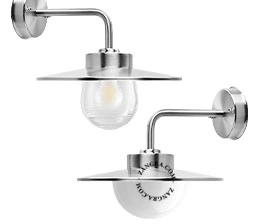 silver-coloured wall light Eduardo - IP54