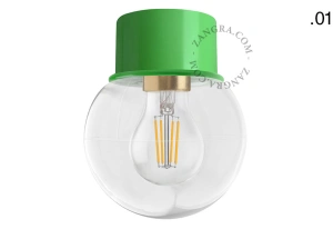aplique o plafón verde - pantalla de vidrio - Ø 8 cm