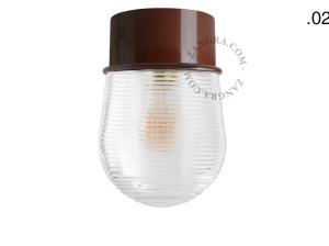 brown wall or ceiling light - glass shade - Ø 10 cm