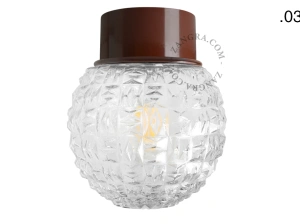brown wall or ceiling light - glass shade - Ø 10 cm