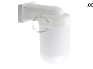 zewnętrzna lub łazienkowa lampa ścienna biała porcelana ze szklanym kloszem - IP54