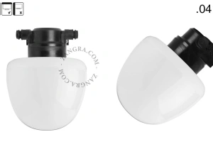 zewnętrzna lub łazienkowa czarna lampa ścienna - szklany klosz - IP54