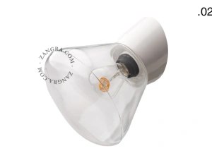 applique blanche - globe en verre - Ø 11 cm