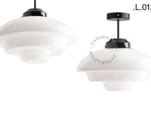 lampada da soffito nera - paralume in vetro