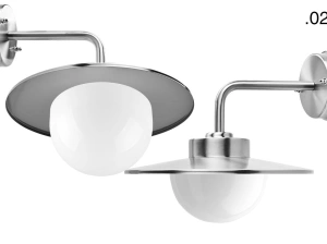 silver-coloured wall light Eduardo - IP54