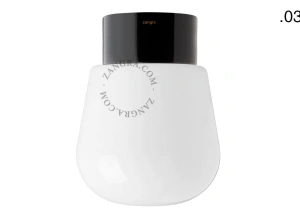 candeeiro de parede ou de teto em porcelana preta - abajur de vidro - Ø 10cm - IP54