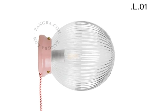 applique ou lampe de table Cédric en porcelaine rose