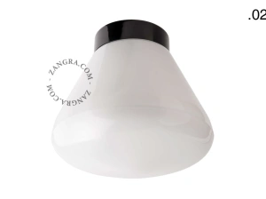 sort bakelit væg- eller loftslampe – glas skærm - Ø 9 cm