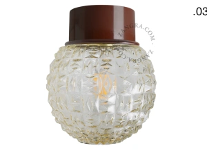 brown wall or ceiling light - glass shade - Ø 10 cm