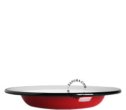 czerwony głęboki talerz emaliowany - Ø 24cm