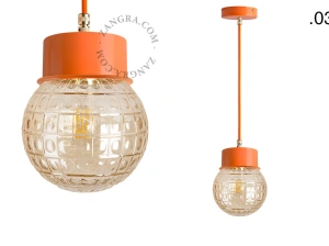 orange pendellampe - glasskærm - Ø 10 cm