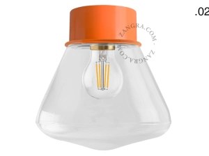 orange wall or ceiling light - glass shade - Ø 10 cm