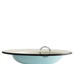 tiefer Teller aus blauer Emaille - Ø 24cm