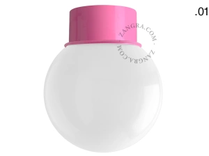 pink wall or ceiling light - glass shade - Ø 10 cm