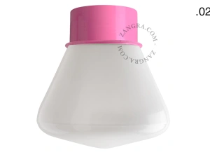 pink wall or ceiling light - glass shade - Ø 10 cm