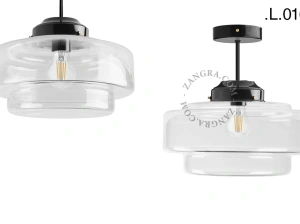 lampada da soffito nera - paralume in vetro