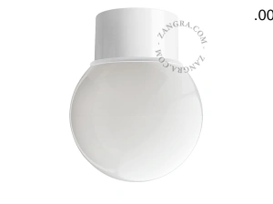 weiße Wand- oder Deckenleuchte - Glasschirm - Ø 8 cm