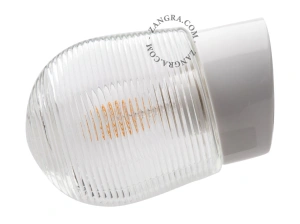 badeværelse væglampe i porcelæn med glasskærm – Ø 10cm - IP54
