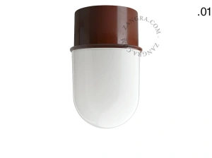 brun væg eller loftslampe - glas skærm - Ø 8 cm