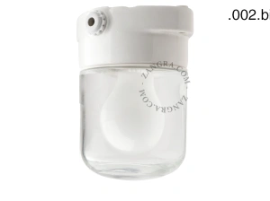 badeværelse lampe i porcelæn med glasskærm – Ø 8,3cm - IP54