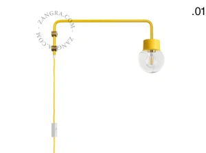 gele wandlamp Abbie met pivoterende arm