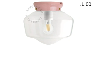 candeeiro Art Deco Chaella de porcelana cor-de-rosa
