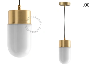 brass pendant light - glass shade - Ø 10 cm