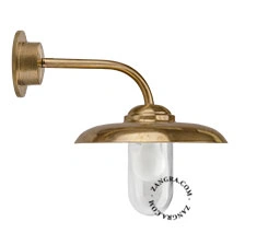 candeeiro de parede com pescoço de cisne em latão bruto para exterior - IP44