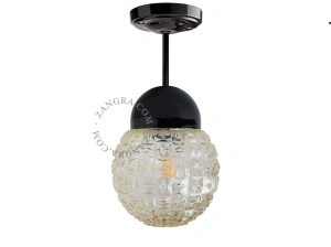 lampa porcelana ze szklanym kloszem