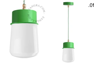 candeeiro suspenso verde - abajur de vidro - Ø 10cm
