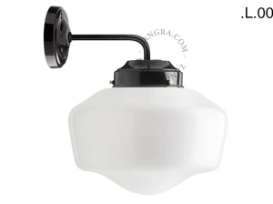 applique noire - globe en verre
