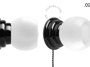 czarna porcelanowa lampa ścienna Art Deco Danilo z włącznikiem