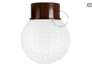 brown wall or ceiling light - glass shade - Ø 10 cm