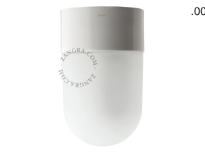 candeeiro de parede ou de teto em porcelana branca - abajur de vidro - Ø 10cm - IP54