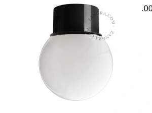 schwarze Wand- oder Deckenleuchte - Glasschirm - Ø 8 cm