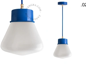 gelakte hanglamp - blauw