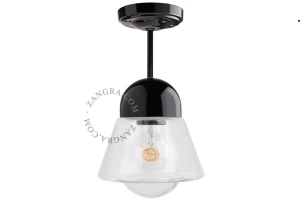 lampa porcelana ze szklanym kloszem