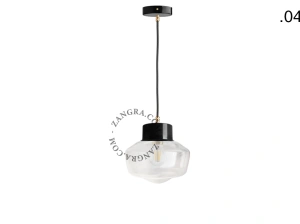 candeeiro suspenso preto - abajur de vidro - Ø 10cm