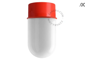 rød væg eller loftslampe - glas skærm - Ø 10 cm